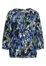 3/4-Arm Bluse mit Turn-Up und Print