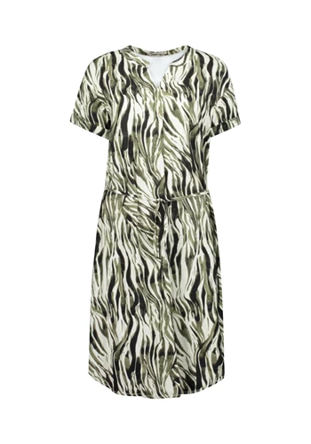 8006-Printed Dress Dune Grass