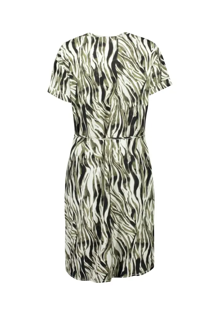 8006-Printed Dress Dune Grass