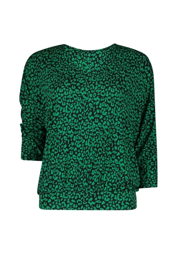 8121-T-Shirt Animal Print Green Drop