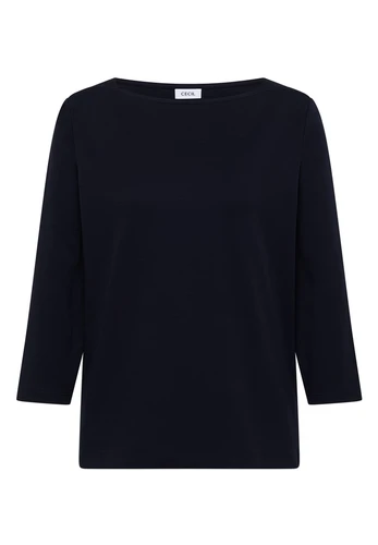 Basic Shirt mit U-Boot-Ausschnitt