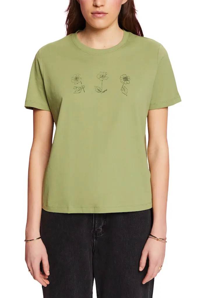 Baumwoll-T-Shirt mit Blumenprint