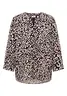 Bluse mit Leo-Muster aus Leinenmix