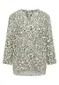 Bluse mit Leo-Muster aus Leinenmix