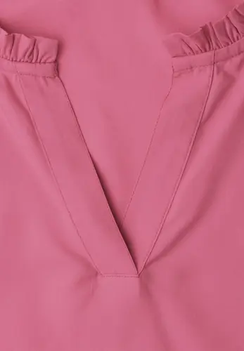 Blusenshirt mit Split Neck und Volant-Ärmeln