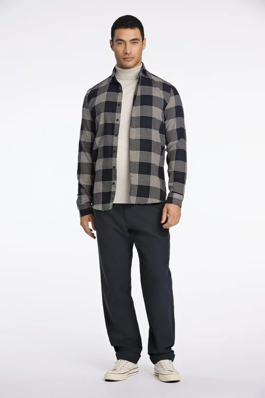 Checked twill shirt L/S