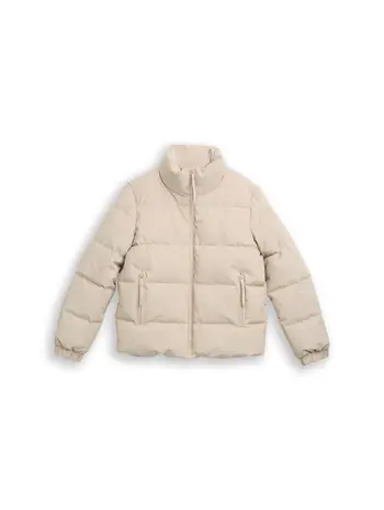 Cord Pufferjacke mit Stehkragen