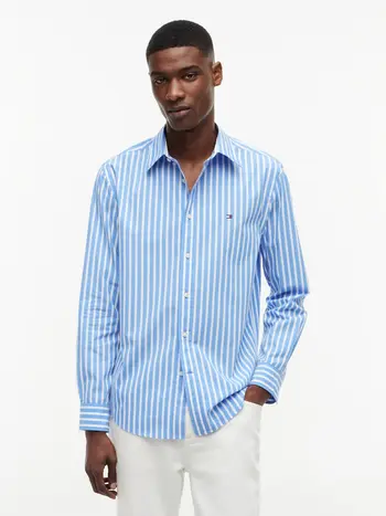 FLEX POPLIN SEASONAL STRIPE SHT