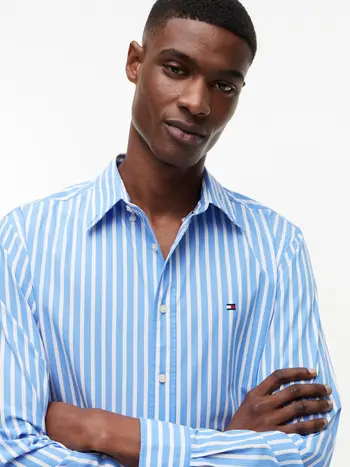 FLEX POPLIN SEASONAL STRIPE SHT
