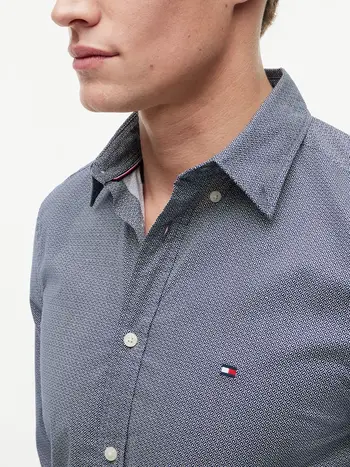 FLEX POPLIN SMALL PRINT SHIRT