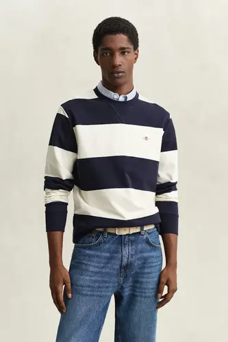 Gestreiftes Rundhalssweatshirt