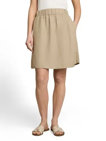 High Waist Rock mit Leinenanteil
