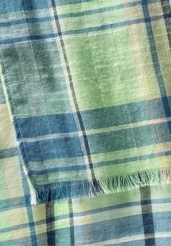 Karierter Schal aus reiner Baumwolle