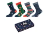 Kids organic cotton Christmas Socks in Box 4p