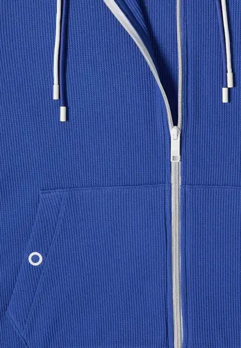 Langarm Jacke mit Kapuze und Struktur