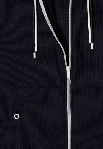 Langarm Jacke mit Kapuze und Struktur