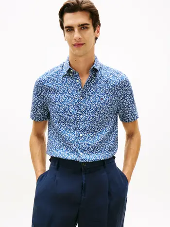 LINEN TROPICAL PRT SS RF SHIRT