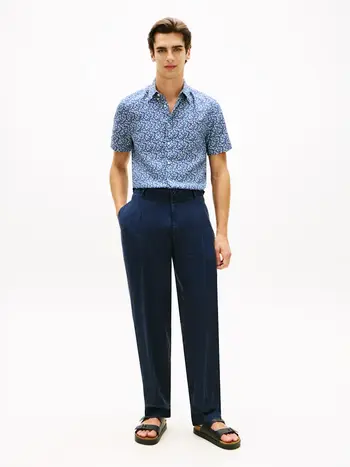LINEN TROPICAL PRT SS RF SHIRT