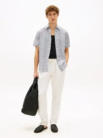 LINEN TROPICAL PRT SS RF SHIRT
