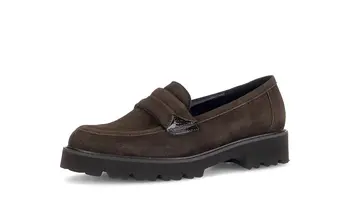 Loafer Materialmix Leder braun