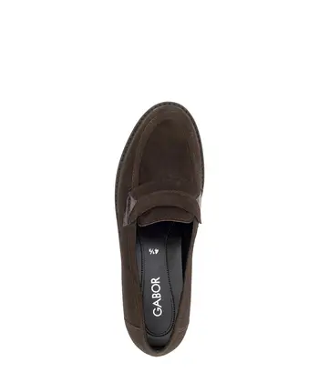 Loafer Materialmix Leder braun
