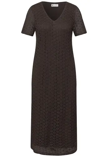 Midi-Kleid aus Spitze in Unifarbe