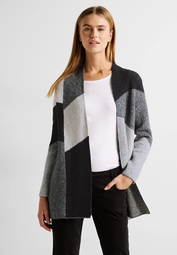 Offener Cardigan mit Muster