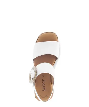 Plateau Sandalen Glattleder creme