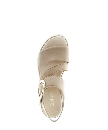 Plateau Sandalen Rauleder beige