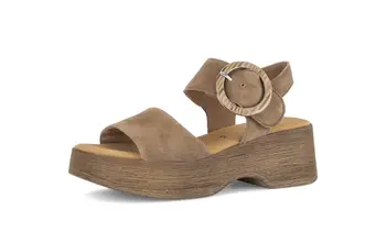 Plateau Sandalen Rauleder braun