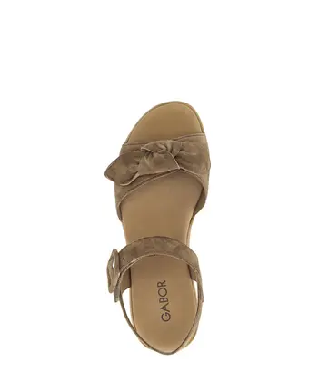 Plateau Sandalen Rauleder braun