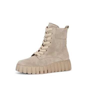 Plateau Stiefeletten Rauleder beige