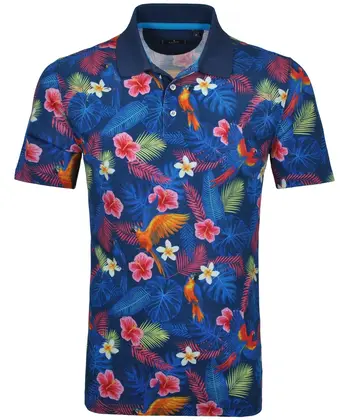 Poloshirt mit Hawaii alloverprint