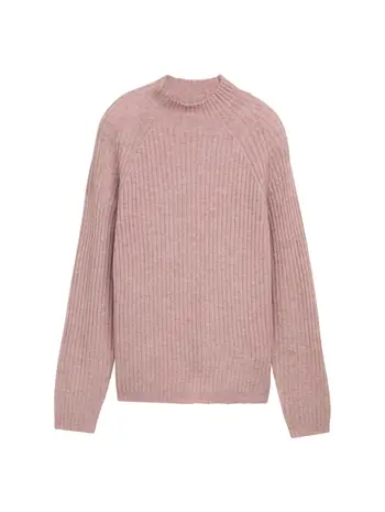 Relaxed Fit Strickpullover mit Stehkragen