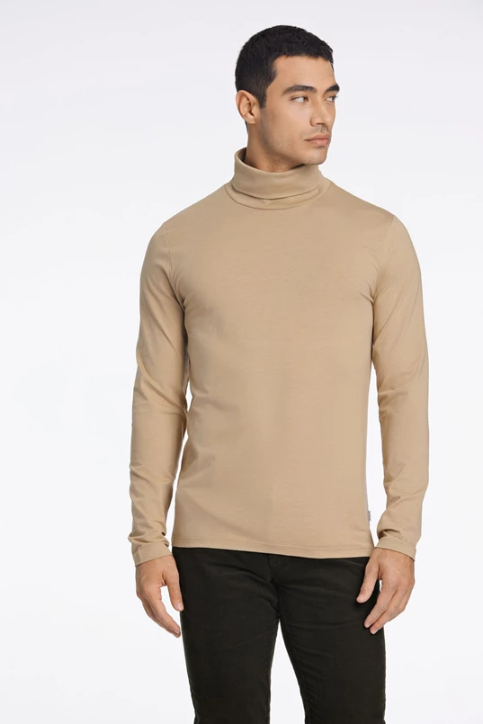 Roll neck tee L/S