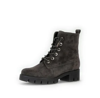 Schnürstiefeletten Rauleder grau