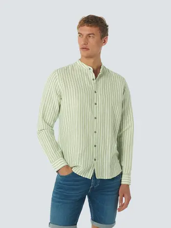 Shirt Granddad Stripe With Linen