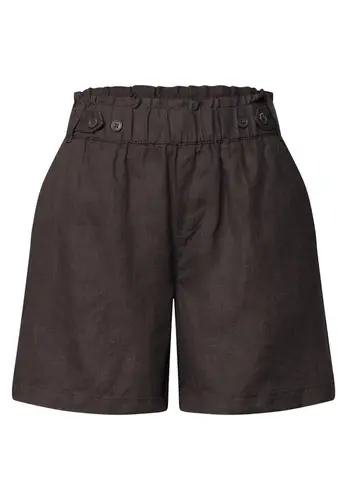 Shorts aus Leinen mit Paperbag-Bund