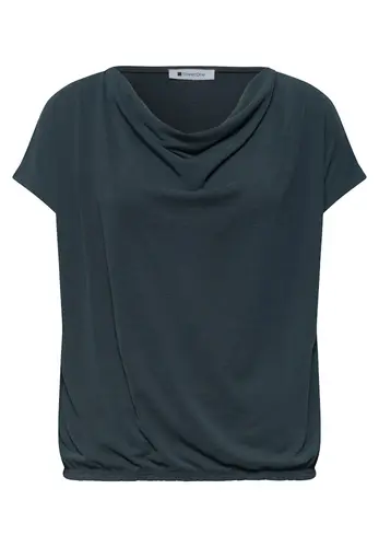 Silk-Look Shirt mit Waterfall-Front