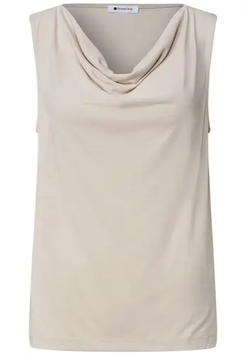 Silk-Look Top mit Wasserfall-Ausschnitt