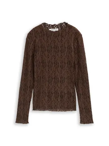 Slim Fit Langarmshirt aus Spitze