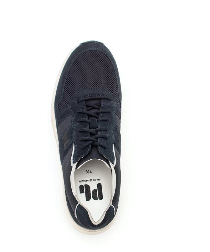 Sneaker low Materialmix Leder/Textil blau