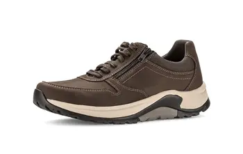 Sneaker low Materialmix Leder/Textil braun