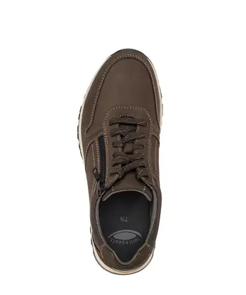 Sneaker low Materialmix Leder/Textil braun
