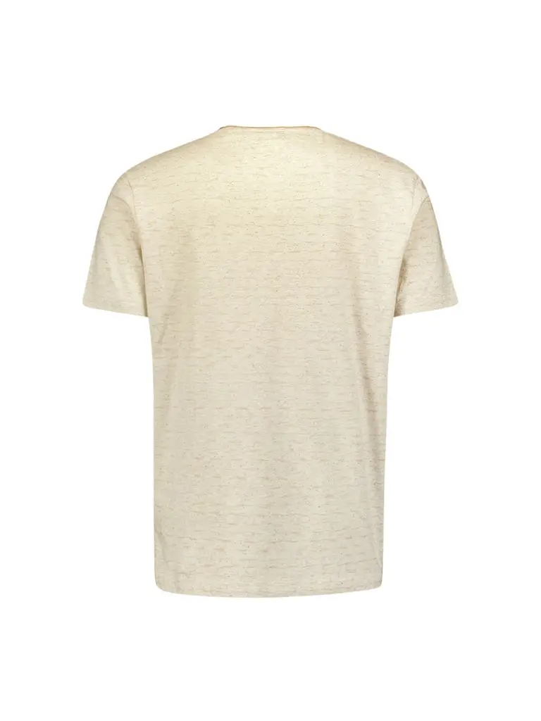 T-Shirt Crewneck Slub Stripes With Linen