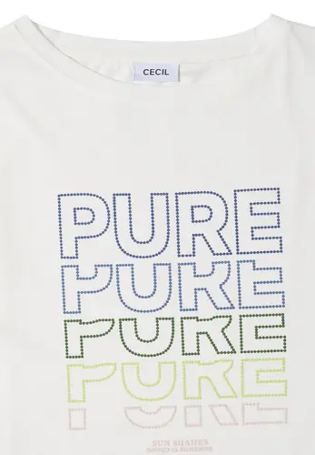 T-Shirt mit Boat Neck und Frontprint