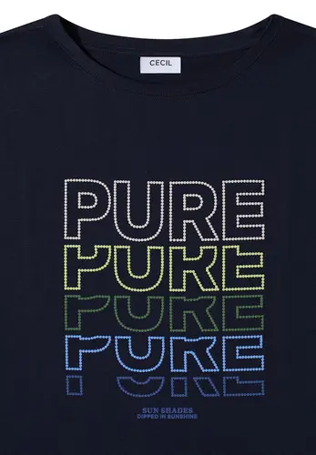 T-Shirt mit Boat Neck und Frontprint