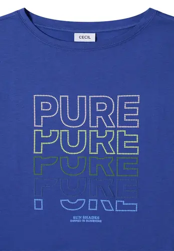T-Shirt mit Boat Neck und Frontprint