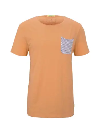T-Shirt mit gestreifter Tasche