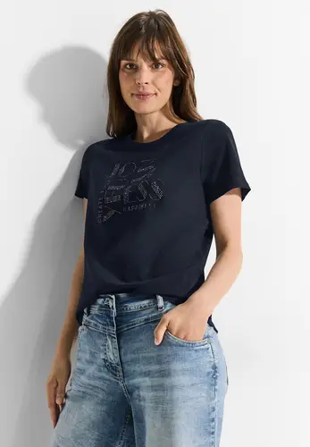 T-Shirt mit Steinchendeko